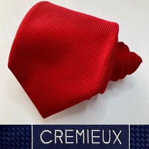 Daniel Cremieux Red 100% Silk Classic Handmade Tie, Closet Staple